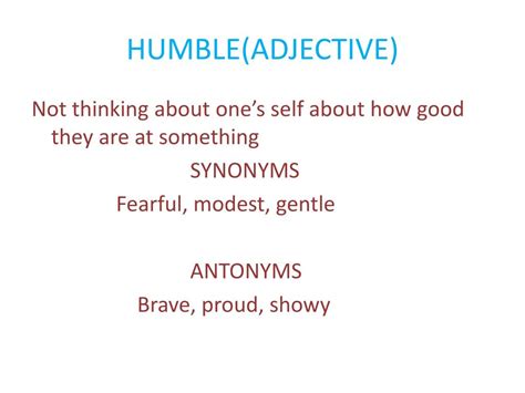 humble adjective .